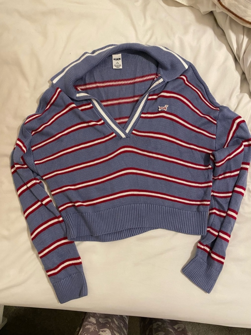 Victoria’s Secret PINK Blue Striped Knit Top